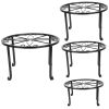 4Packs Iron Plotted Plant Stands Shelves Heavy Duty Round Flower Pot Holder Rack Home Yard Garden Patio Décor - Black