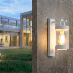 Inowel Wall Lights Outdoor Lantern with Dusk to Dawn Sensor E26 Bulb (Not Include) Max 28W 32331 - White