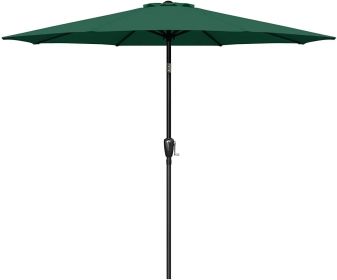 Simple Deluxe 9ft Outdoor Market Table Patio Umbrella with Button Tilt, Crank and 8 Sturdy Ribs for Garden, Green - as Pic