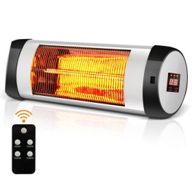 1500W Wall-Mounted Electric Heater Patio Infrared Heater with Remote Control