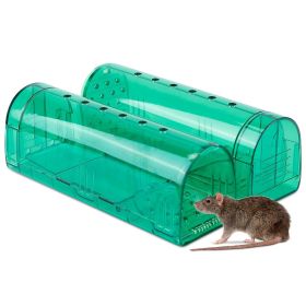 2Pcs Reusable Humane Mouse Trap Live Catch And Release Mouse Cage Animal Pest Rodent Hamster Capture Trap  - Green