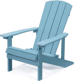 Patio Hips Plastic Adirondack Chair Lounger Weather Resistant Furniture for Lawn Balcony in Lake Blue - as Pic