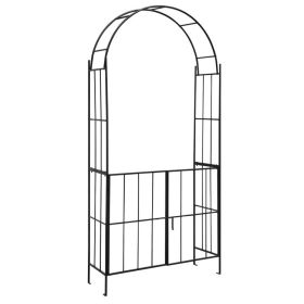 Garden Arch Arbor Trellis with Gate Patio Plant Stand Archway