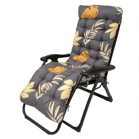 67x22in Chaise Lounger Cushion Recliner Rocking Chair Sofa Mat Deck Chair Cushion - Grey_YellowLeaf