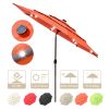 10Ft 3-Tiers 32LEDS Patio Umbrella Fruit Orange - As Picture