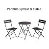 Round 2 Person - 23.6" Long Bistro Set (7 Colors Available) - Black