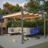 10' x 13' Aluminum Patio Pergola with Retractable Pergola Canopy, Backyard Shade Shelter for Porch, Outdoor Party, Garden, Grill Gazebo - khaki