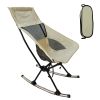 Portable Camping Rocking Chair 198LBS Weight Capacity Included Carry Bag High Back Rocker Chair For Patio Fishing Beach Lawn Travel - Beige