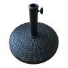 22 lbs Black Round Powder Coated Resin Patio Umbrella Base - Black