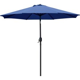 9 ft. Aluminum Market Crank and Tilt Patio Umbrella - blue