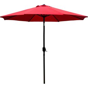 9 ft. Aluminum Market Crank and Tilt Patio Umbrella - Red