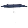 15 ft. Market No Weights Patio Umbrella 2-Side - Blue