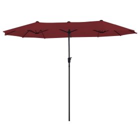 15 ft. Market No Weights Patio Umbrella 2-Side - Red