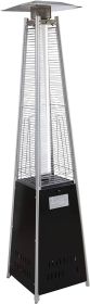 Bosonshop Outdoor Patio Heater, Pyramid Standing Gas LP Propane Heater With Wheels 89 Inches Tall 42000 BTU For Commercial Courtyard (Black) - KM3767