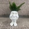 1pc Resin Planter Statue Vase, Outdoor Garden Ornaments Patio Lawn Garden Yard Entry Door Decor - Uncle Smoking