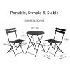 Round 2 Person - 23.6" Long Bistro Set (7 Colors Available) - Black