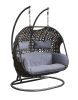 ACME Vasta Patio Swing Chair with Stand, Fabric & Wicker (1Set/3Ctn) 45084 - as Pic