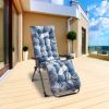 67x22in Chaise Lounger Cushion Recliner Rocking Chair Sofa Mat Deck Chair Cushion - Blue_GreyLeaf