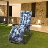 67x22in Chaise Lounger Cushion Recliner Rocking Chair Sofa Mat Deck Chair Cushion - Blue_GreyLeaf