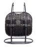 ACME Vasta Patio Swing Chair with Stand, Fabric & Wicker (1Set/3Ctn) 45084 - as Pic