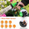 EVA Recoil Garden Hose Flexible Self-coiling Water Hose with 3/4' and 1/2' Adapter with 7 Spraying Modes for Boat Greenhouse Yard Patio - 7.5M