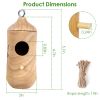 2 Packs Humming Bird Houses for Outside Wooden Hanging Bird Nest Feeder Hand Patio Garden Craft Ornament Decoration - Yellow