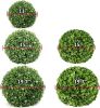 Artificial Boxwood Topiary Ball;  Indoor Outdoor Artificial Plant Ball Wedding Party Decoration (Ball with White Flower) - 20‘’