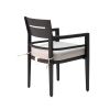 Outdoor Patio K/D Aluminum Stationary Dining Chairs 4PCS with Outdoor-grade Sunbrella Fabric Cushions, Tapered Feet, Ember Black - as Pic