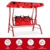 2 Person Kids Patio Swing Porch Bench with Canopy - Red