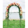 78"H x 45"W Metal Garden Arch Trellis; Adjustable Arbor Trellis for Garden Climbing Plants Support or Wedding Decor - Green