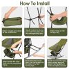 Portable Camping Rocking Chair 198LBS Weight Capacity Included Carry Bag High Back Rocker Chair For Patio Fishing Beach Lawn Travel - Green