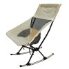 Portable Camping Rocking Chair 198LBS Weight Capacity Included Carry Bag High Back Rocker Chair For Patio Fishing Beach Lawn Travel - Beige