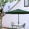 Simple Deluxe 9ft Outdoor Market Table Patio Umbrella with Button Tilt, Crank and 8 Sturdy Ribs for Garden, Green - as Pic