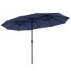 15 ft. Market No Weights Patio Umbrella 2-Side - Blue