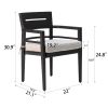 Outdoor Patio K/D Aluminum Stationary Dining Chairs 4PCS with Outdoor-grade Sunbrella Fabric Cushions, Tapered Feet, Ember Black - as Pic