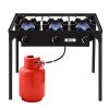 Outdoor Camp Stove High Pressure Propane Gas Cooker Portable Cast Iron Patio Cooking Burner - as pic