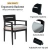 Outdoor Patio K/D Aluminum Stationary Dining Chairs 4PCS with Outdoor-grade Sunbrella Fabric Cushions, Tapered Feet, Ember Black - as Pic