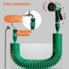 EVA Recoil Garden Hose Flexible Self-coiling Water Hose with 3/4' and 1/2' Adapter with 7 Spraying Modes for Boat Greenhouse Yard Patio - 7.5M