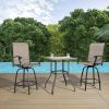 Outdoor 30" Swivel Bar Stools Patio Sling Bar Chairs, Set of Two - Set of 2