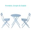 Round 2 Person - 23.6" Long Bistro Set (7 Colors Available) - Blue