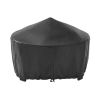 Round Iron Outdoor Wood Burning Fire Pit, Black - 28" Modern