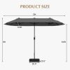 13 Feet Double-Sided Patio Twin Table Umbrella with Crank Handle - Gray