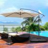 Simple Deluxe 4pcs Cantilever Offset Patio Market Stand with U Locking Shape Weights Water, Umbrella Square Base - as Pic