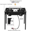 Outdoor Camp Stove High Pressure Propane Gas Cooker Portable Cast Iron Patio Cooking Burner (Double Burner 150000-BTU) - Picture shows