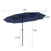 15 ft. Market No Weights Patio Umbrella 2-Side - Blue