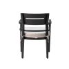 Outdoor Patio K/D Aluminum Stationary Dining Chairs 4PCS with Outdoor-grade Sunbrella Fabric Cushions, Tapered Feet, Ember Black - as Pic