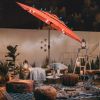 10Ft 3-Tiers 32LEDS Patio Umbrella Fruit Orange - As Picture