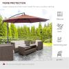 Outdoor beach umbrella/Patio Offset Umbrella (Swiship-Ship)(Prohibited by WalMart) - Brown