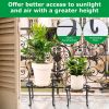 4Packs Iron Plotted Plant Stands Shelves Heavy Duty Round Flower Pot Holder Rack Home Yard Garden Patio Décor - Black