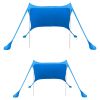 Foldable Beach Canopy Tent Collapsible Shade Sail Sun Protection Windproof Shelter 4 Sandbag 2 Pole Portable Storage Bag Rectangle Blue - Blu_2_2_1.5M